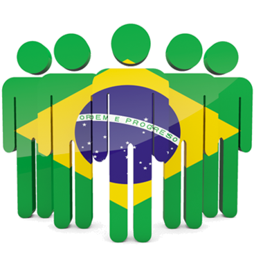 Imagem da Bandeira do brasil representada com bonecos - shutterstock copyright