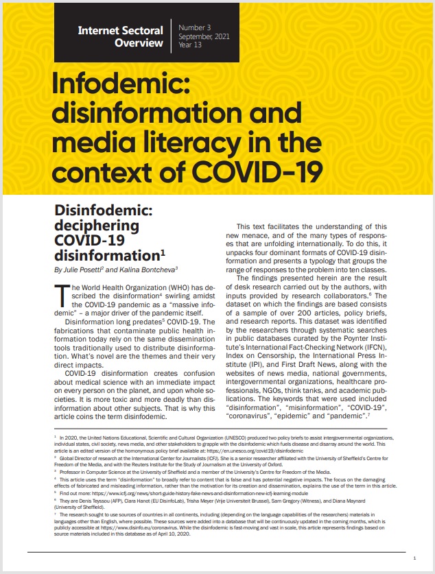 Year XIII - N. 3 - Infodemic: disinformation and media literacy in the context of COVID-19